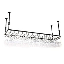 JHGJBJ Black-titolari Calici/Bottiglia di Vino, Appendiabiti Tazze Decorazioni for La Casa E La Cucina Bar, Altezza Regolabile: 30-60 Cm (90x35cm)