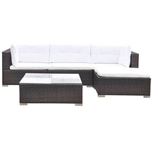 Tidyard Set Divani da Giardino 5 pz con Cuscini in Polyrattan Marrone, Set Divani da Giardino, Set divani da Giardino da Esterno 70 x 70 x 52,5 cm