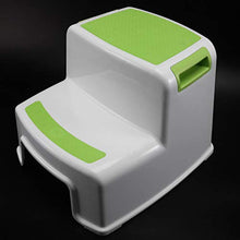 Bobotron - Sgabello a 2 gradini per bambini, con impugnatura morbida antiscivolo per la sicurezza come sgabello da bagno, vasino e sgabello da cucina, colore: verde