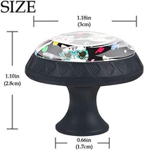 Cartoon Cat Head withes Black Pomelli per Porta Set di 4 Pomelli per Mobili Manopole per Cassetti Cucina Armadio Vetro