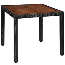 Festnight Set da Pranzo da Giardino, Tavolo Sedie da Giardino, Set Mobili da Giardino in Polyrattan e Acacia Nero 5 pz