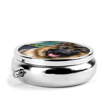 Scatola rotonda per medicina portatile, mini pillole in metallo, dispenser per pillole, borsa da viaggio, regalo per cani e pecore