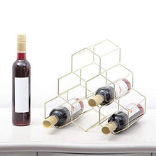 Ecent Portabottiglie vino innovativo porta bottiglie di vino triangolare in ferro e metallo dorato
