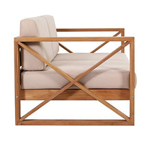 Teako Design Molveno - Divano lounge a 2 posti, in legno di teak, resistente alle intemperie, resistente alle intemperie