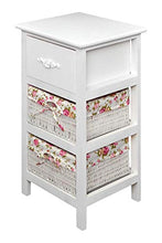 Ts-Ideen 4326 - Mobiletto/comodino con 2 cestini, colore: Bianco/Rosa