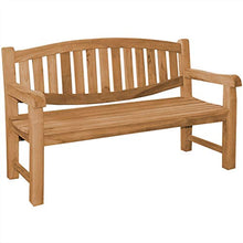 Bergamo - Panchina da parcheggio XXL, in legno massiccio di teak, extra forte