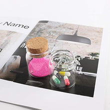4 bottiglie piccole da 50 ml, flaconcini di vetro con sughero, barattoli da asportazione con sughero.
