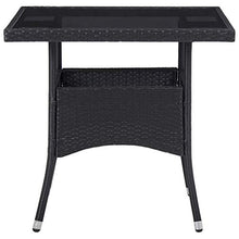 SKM Set Mobili da Pranzo per Giardino 3 pz Nero Polyrattan e Vetro
