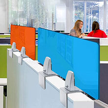 XYEQZ Staffa di Supporto Divisorio per Scrivania da Ufficio in Alluminio da 2 Pezzi, Supporto per Clip per Pannello Privacy con Base Autoportante per Schermo in Plexiglass O Acrilico,Argento,A