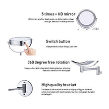 Specchio Specchio Luminoso Parete HD Specchio da Toilette Pieghevole telescopica Portatile Bagno Lente d'Ingrandimento, Specchio da Trucco Ingrandire