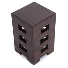 Design Delights, sgabello RUSTIKALER Brick 48" | 48 x 29 x 29 cm (altezza x larghezza x profondità), in mogano, sgabello in legno, sgabello per fiori, tavolino | Colore: 03 marrone scuro