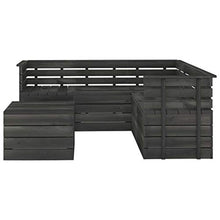 FAMIROSA Set Divani da Giardino su Pallet 6 pz Legno Pino Grigio Scuro-3753