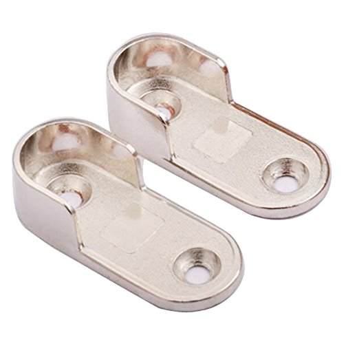 Vientiane Supporto per Binario Armadio, 2 Pezzi Montato a Parete Armadio Guida Supporto Staffa Tubo per Asta Armadio (Diametro 19mm)