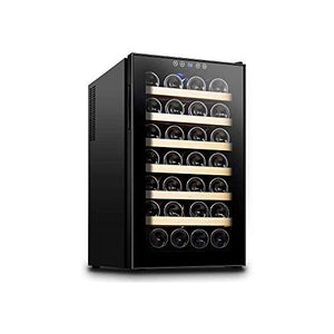 LKNJLL Single Zone Freestanding Wine Cooler, acciaio inossidabile, può contenere 28 bottiglie, 12-18 ° C armadietto del vino, adatta for l'ufficio personale, familiare Camera da letto, sala da pranzo,