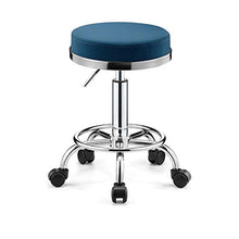 TopJiä Regolabile Bellezza Sgabelli da Bar con Ruote,Avere PU Pelle Seggiola da Bar A 360 Gradi Girevole,Cromo Base Regolabile da Bar,Tondo Sgabello,Lavoro Sgabelli Medici