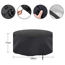 XXYANZI Copertura Tavolo da Giardino 92x30cm, Rotondo Copertura Protettiva per Tavola Antipioggia Anti-UV, Anti-Neve, per Salottino da Esterno. - Nero