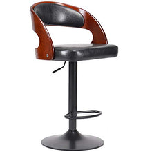 CYY Vintage Sgabelli da Bar con Schienale e Poggiapiedi-Regolabile in Altezza(0~8inch),Girevole a 360° Seduta Imbottita in Ecopelle,Cucina Bar Sedia con Base in Acciaio Cromato(Marrone)