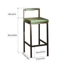 HMM retrò Moderno Sgabelli Bar Sgabello da Bar Verde Scuro Sedie da Bar Square Sedie da Pranzo Similpelle Seduta Imbottita Gambe in Metallo per Casa Cucina E Ristorante/65cm