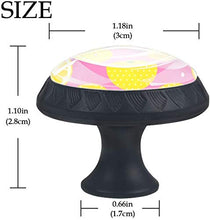 Modello giallo pop art di agrumi Pomelli per Porta Set di 4 Pomelli per Mobili Manopole per Cassetti Cucina Armadio Vetro