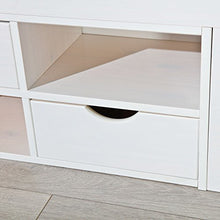 Inter Link Letto matrimoniale con scomparti e cassetti, in vero legno biologico, laccato bianco, larghezza x altezza x profondità: 209 x 48 x 186 cm