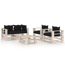 SKM Set Divani da Giardino Pallet 5 pz con Cuscini in Legno di Pino (126.54kg) -6339