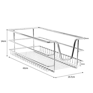 Kukoo - 2 Cestelli Estraibili per Mobile da Cucina Largo 30cm con Guide Telescopiche a Sfere 42,5cm x 19,7cm x 14cm