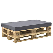 [neu.haus] Cuscino per Mobili di Pallett con Fodera 120 x 80 x 10 cm Spugna con Rivestimento Uso Interno e Esterno Grigio Scuro