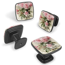 Rosa 4 PCS Pomelli per Porta, Pomolo per Mobile, Pomelli per Mobili con Viti, Maniglia per Armadietto, Pomelli per Porta, Pomelli per Cassetti per Porta, Armadio, Cassetto e Credenza