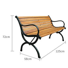 Panchina da giardino per terrazza da esterno panchina da parco, sedia per veranda esterna resistente alle intemperie a 3 posti con braccioli e schienale, struttura in ghisa e durevoli sedili a doghe