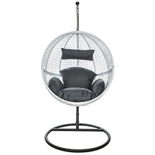 TecTake 800228 - Poltrona Amaca, Sospesa Poltroncina a Dondolo, Poly Rotin Sedia da Giardino - Disponibile in Diversi Colori (Bianco | No. 401775)