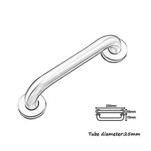 Znfs Binari di Sicurezza per Vasca da Bagno, Manico Antiscivolo in Acciaio Inox, Maniglione Barriera per Bagno ad Alta Stabilità, Maniglia di Bilanciamento WC (Dimensioni : 25 Centimetri)