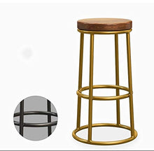SZQ-Sgabelli da Bar Ferro Battuto di Legno Solido Sgabello, Round Restaurant Cafe Reception Sgabello Retro Style Stabile Pranzo Sgabello Sedia da Bar (Color : C, Size : 75CM)