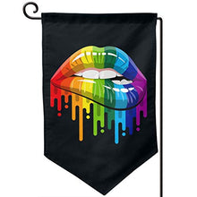 Bandierina del giardino delle labbra arcobaleno Decorazione festiva Bandiera bifacciale 12,5"x 18"