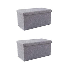 KLFD Un Set di 2 Sgabelli Multifunzionali Comò Cassettiera Armadio Organizer Scatole Portaoggetti con Coperchi Cucina Camera da Letto Domestica Cestini Portaoggetti Contenitori,Grigio,49 * 31 * 31cm