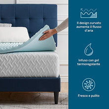 LUCID Topper ondulato in memory foam gel rinfrescante – Coprimaterasso 5cm – Topper Singolo 80x190 cm