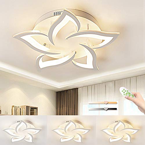 Moderna LED Plafoniera, Lampada Da Soffitto Forma Di Petalo Di Moda, 24W Dimmerabile Con Funzione Di Memoria, Adatta Per Soggiorno 8~15㎡, Camera Da Letto, Plafonieras Per Cameretta, φ58cm*H8cm