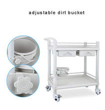 Carrelli portaoggetti Carrello di bellezza per parrucchiere Carrello per estetica con 2 cassetti e benna per sporco regolabile | Carrello dell'ospedale dell'ABS per il laboratorio, salone di bellezza