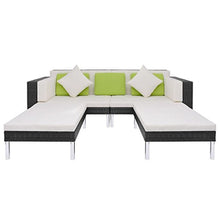 Festnight 17 Pz Set Arredo Divano Letto da Giardino Patio per Esterno in Polyrattan Marrone/Nero (Nero)