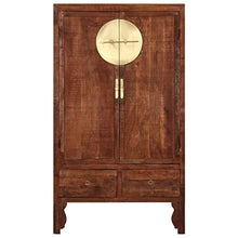vidaXL Legno Massello d'Acacia Guardaroba con 2 Cassetti 2 Ante Armadio Abiti Lucidato Arredamento Camera da Letto Finitura Marrone