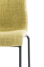 CLP Sgabello Bar Hoover in Stoffa I Sgabello Alto Design 4 Gambe in Metallo I Sedia Sgabello Impilabile con Schienale, Colore:Verde Chiaro, Colore del Telaio:Nero