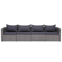 vidaXL Divano Angolare da Giardino 2 pz con Cuscini per Schienale e Seduta Sofa Arredi per Esterni Salotto in Polyrattan Grigio e Acciaio Verniciato