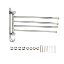wifehelper Portasciugamani Portasciugamani in Acciaio Inox 304 con 4 Girevoli e Supporto per Asciugamani Portasciugamani per Hotel