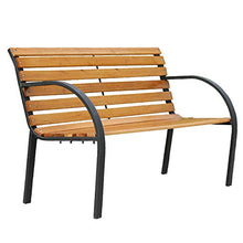 Outdoor furniture Semplice panchina da Giardino per 2 Persone, panchine per terrazze all'aperto Resistenti alle intemperie, panchina in Legno massello e Metallo ghisa 120 × 65 × 80 cm