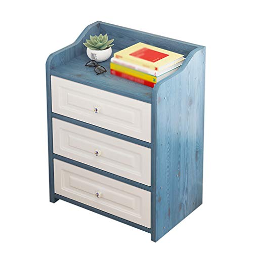 Comodino Stabile Household Addensare Assemblea Soggiorno Camera Bagno Locker Tre pompaggio Corridoio Studio Multifunzione 38X30X60cm FANJIANI (Color : Blue)