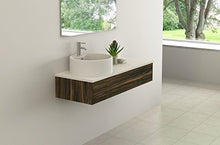 Set di mobili da bagno Biel in noce, in ceramica, con apertura a pressione, per il bagno