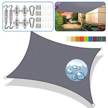 SUOXLN Vela Ombreggiante Grigio Quadrata 2.5x3.5m 95% Protezione UV Impermeabile Tenda a Vela Traspirante per Pergola,Backyard con Kit di Fissaggio e Installazione