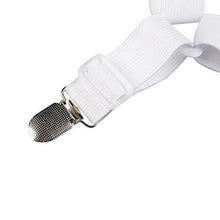 Joseche - Bretelle elasticizzate regolabili per angoli lenzuola, coprimaterassi, letto o divano, 8 pezzi, colore: nero Triangle White [4PCS]
