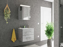 Set di mobili da bagno Firenze 60 2 parti grigio cemento e armadio specchio