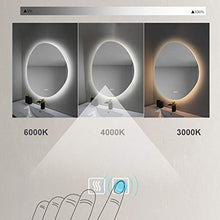 Wowdawn Specchio da Bagno A LED, Specchio da Bagno con Illuminazione, Interruttore Tattile Dimmerabile, Specchio da Parete Irregolare Anti-Appannamento, Tocco Intelligente, 60 × 79 Cm