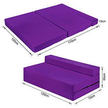 Futon Z - Divano letto matrimoniale, pieghevole, per adulti e bambini, con fodera rimovibile con cerniera, colore: viola